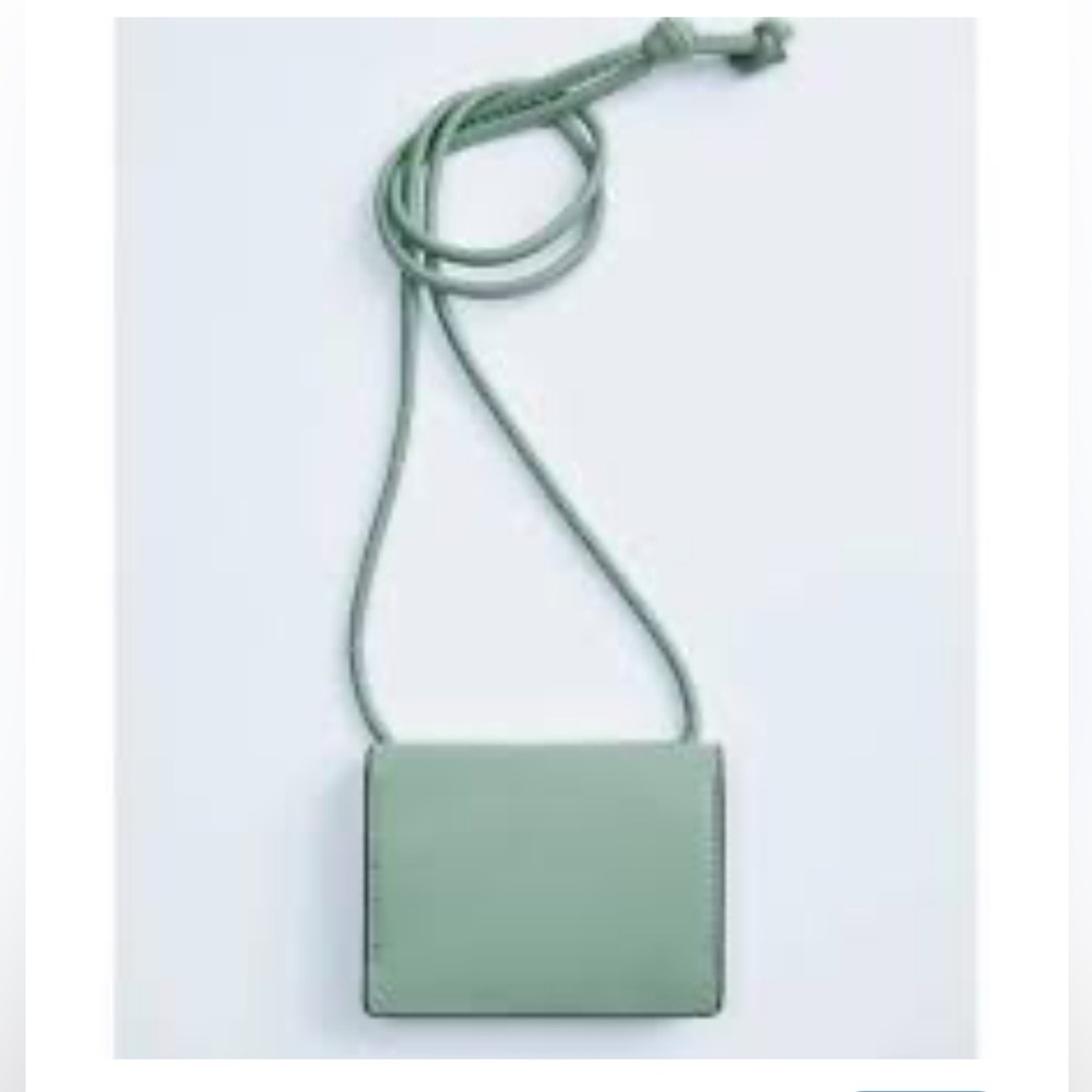 NWOT Zara Strap Pocket with Card holder in Mint Green